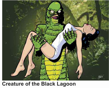 Anthony Parisi Hand Signed and Numbered Limited Edition Giclee Canvas:" Creature of the Black Lagoon "