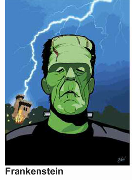 Anthony Parisi Hand Signed and Numbered Limited Edition Giclee Canvas:" Frankenstein " Anthony Parisi Hand Signed and Numbered Limited Edition Giclee Canvas:" Frankenstein "