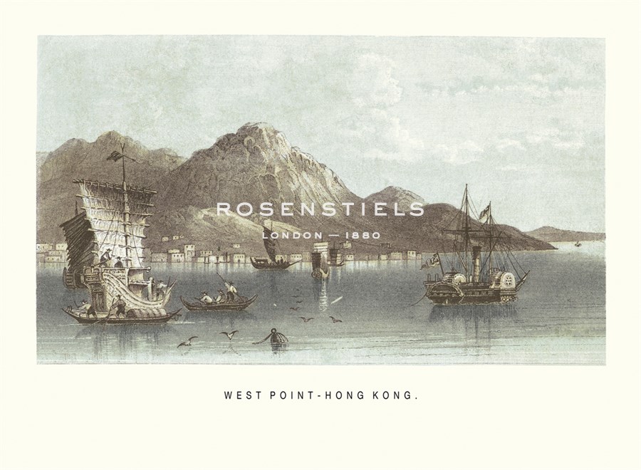 Antique Local Views Hand Numbered Limited Edition Print on Paper :"West Point - Hong Kong"