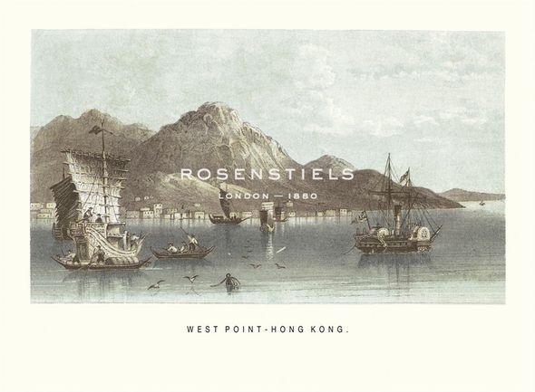 Antique Local Views Hand Numbered Limited Edition Print on Paper :"West Point - Hong Kong"