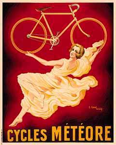 Antique Poster Reproduction Giclee on Paper::"Cycles Meteore"