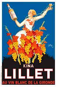 Antique Poster Reproduction Giclee on Paper::"Kina Lillet"