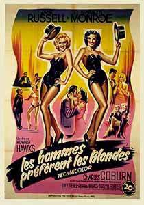 Antique Poster Reproduction Giclee on Paper::"Les Hommes Preferent les Blonde"