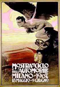 Antique Poster Reproduction Giclee on Paper::"Mostra del Ciclo"