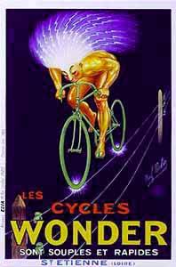 Antique Poster Reproduction Giclee on Paper::"Wonder Cycles"