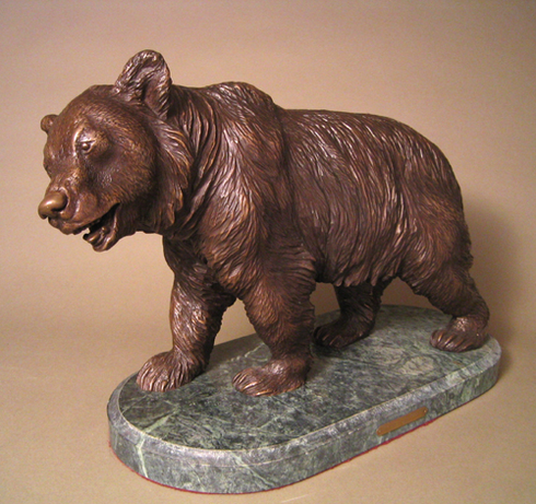 Antoine-Louis Barye Handcrafted Solid Bronze Sculpture:"California Bear"