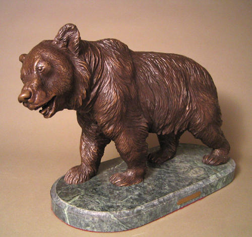 Antoine-Louis Barye Handcrafted Solid Bronze Sculpture:"California Bear"