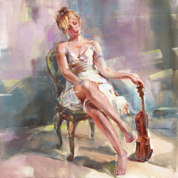 Anna Razumovskaya Hand Signed and Numbered Limited Edition Embellished Canvas Giclee:"Enlightenment 2"
