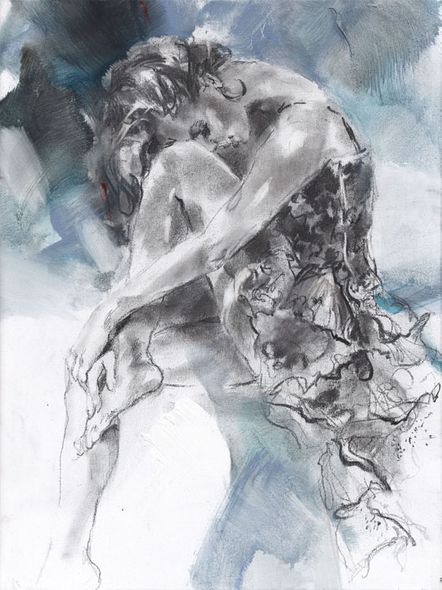 Anna Razumovskaya Hand Signed and Numbered Limited Edition Embellished Canvas Giclee:"Untold Story"