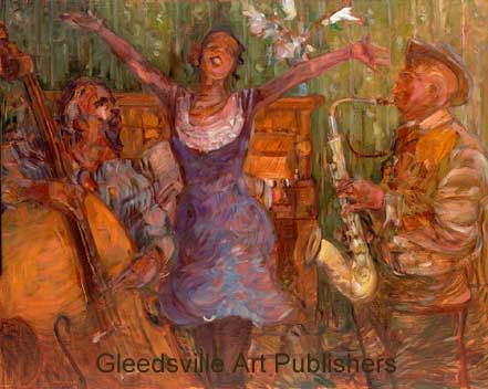 Antony Andrews Handsigned and Numbered Limited Edition Gallery Giclee Paper: "Four for Jazz"
