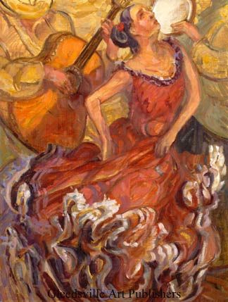 Antony Andrews Handsigned and Numbered Limited Edition Gallery Giclee Paper: "Red Flamenco"