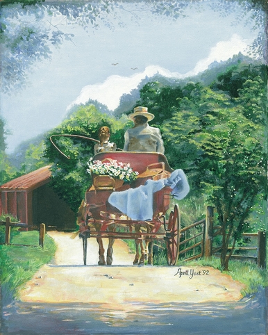 April Yost Limited Edition Museum Quality Giclée: "Buggy Ride With Grandpa by April Yost" April Yost Limited Edition Museum Quality Giclée: "Buggy Ride With Grandpa by April Yost"