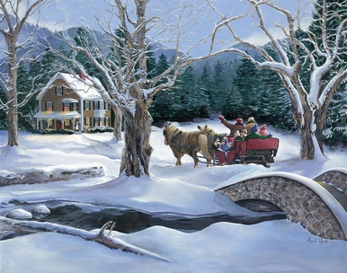April Yost Limited Edition Museum Quality Giclée: "Over the River and Through the Woods by April Yost" April Yost Limited Edition Museum Quality Giclée: "Over the River and Through the Woods by April Yost"