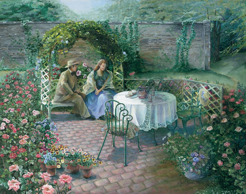 April Yost Limited Edition Museum Quality Gicl&eacute;e: "Sunday Courting by April Yost"
