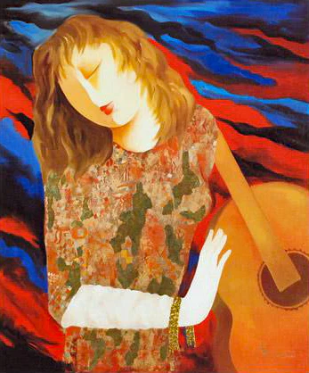 Arbe (Ara Berberyan) Hand Embellished Artist Proof Edition Giclée on Canvas: "Waves of Music"