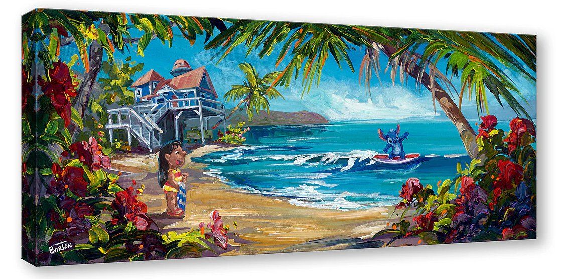 Steve Barton Disney Limited Edition Gallery Wrap Canvas Giclee:"Hawaiian Hideout"