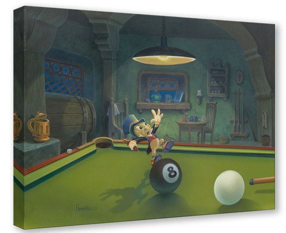 Michael Humphries Disney Limited Edition Gallery Wrap Canvas Giclee:"Jiminy Balances the Eight Ball"