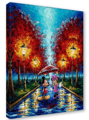 Jennifer Lanna Disney Limited Edition Gallery Wrap Canvas Giclee:"Street Lights and Rainy Nights"