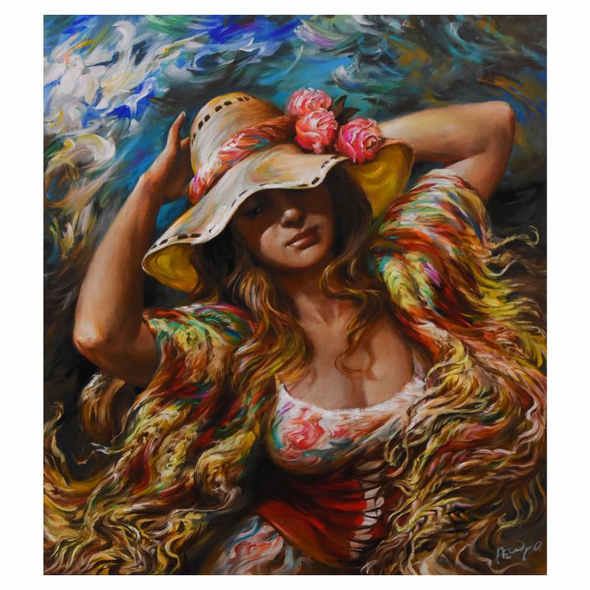 Arkady Ostritzky Limited Edition 25 x 29 serigraph:"Relaxing"