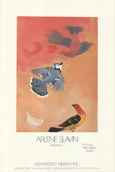 Arlene Slavin Rare Vintage Artist Signed Offset Lithograph: "Paintings"