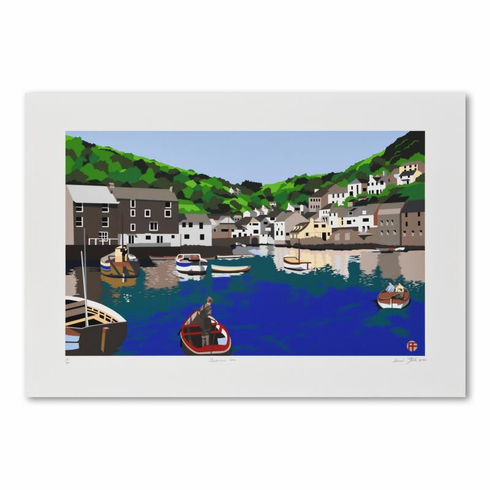 Armond Fields Limited Edition 26 x 16 serigraph:"Fisherman's Cove"