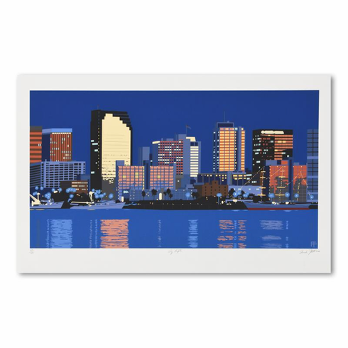 Armond Fields Limited Edition 31 x 17 serigraph:"City Lights"