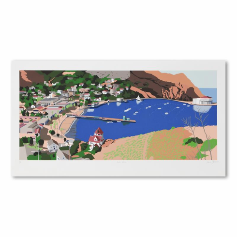 Armond Fields Limited Edition 35 x 17.5 serigraph:"Avalon Harbor"