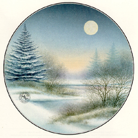 Arnold Alaniz Handsigned and Numbered Limited Edition Paper Artist Proof Original Lithograph:"Moonrise"