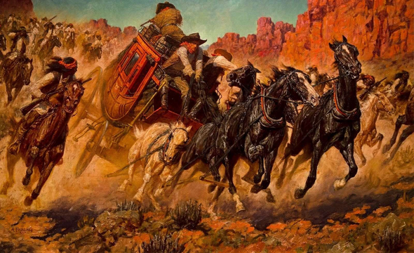 Arnold Friberg Limited Edition Lithograph: "Trouble for Butterfield"