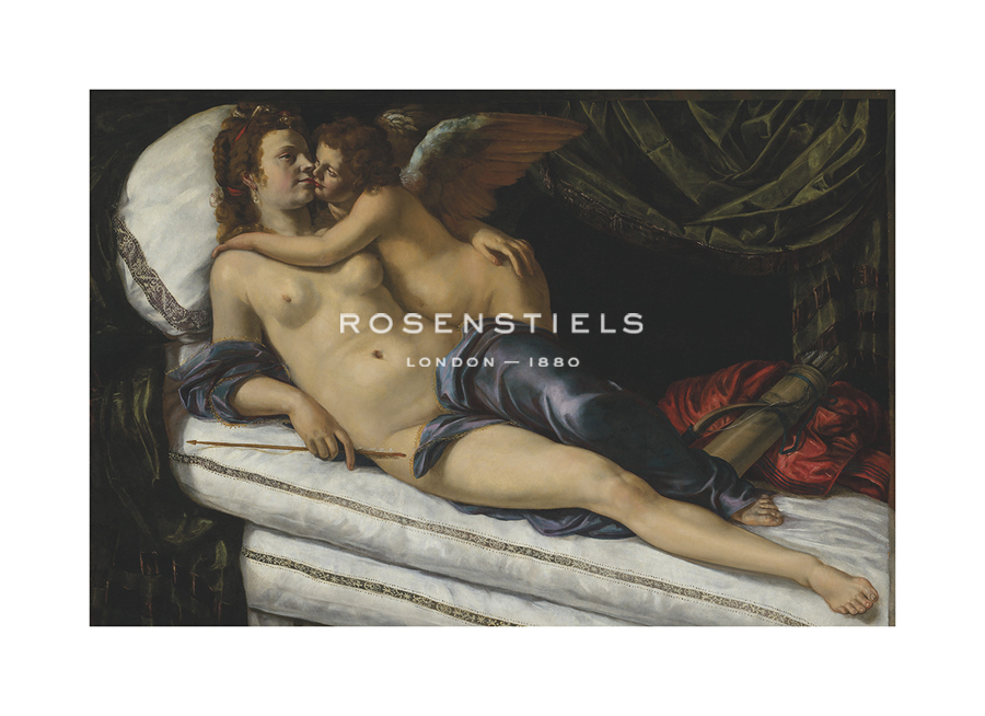 Artemisia Gentileschi Hand Numbered Limited Edition Print on Paper :"Venus and Cupid"