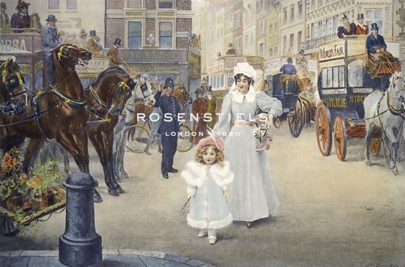 Arthur Drummond Artist Hand Colored Copper Plate Printed Atelier Print:"His Majesty the Baby"