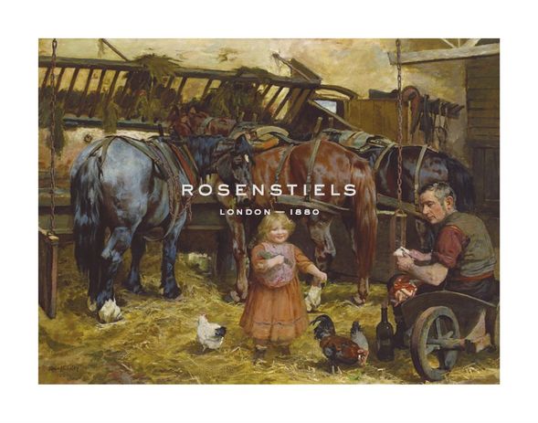 Arthur Elsley Hand Numbered Limited Edition Print on Paper :"Feeding the Chickens"