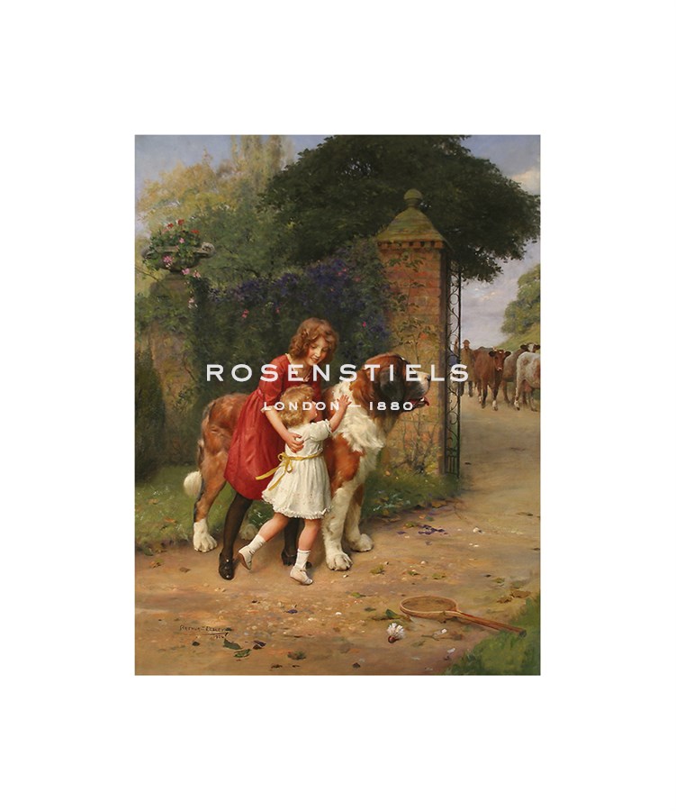 Arthur Elsley Hand Numbered Limited Edition Print on Paper :"Safely Guarded"
