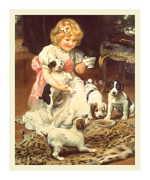 Arthur Elsley Hand Numbered Limited Edition Print on Paper :"Tea-Time"