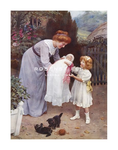 Arthur Elsley Hand Numbered Limited Edition Print on Paper :"The New Baby"