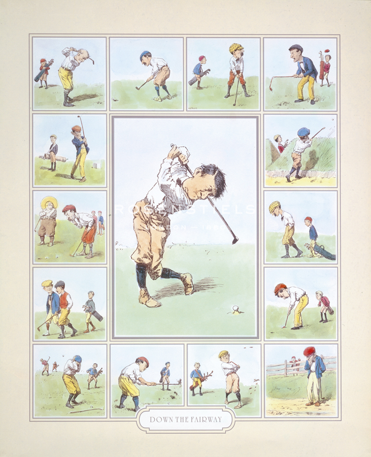Arthur Frost Hand Numbered Limited Edition Print on Paper :"Down The Fairway"