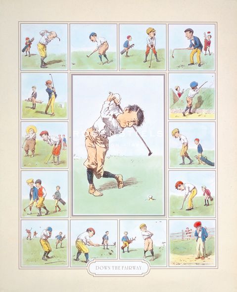Arthur Frost Hand Numbered Limited Edition Print on Paper :"Down The Fairway"