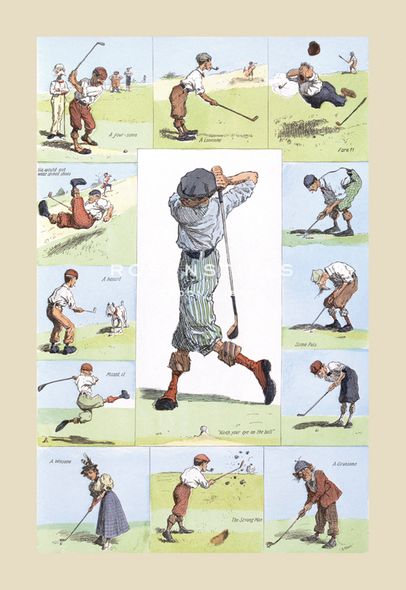 Arthur Frost Hand Numbered Limited Edition Print on Paper :"Golf Scenes"