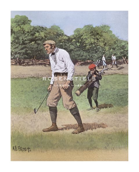 Arthur Frost Hand Numbered Limited Edition Print on Paper :"Hit into the Rough"