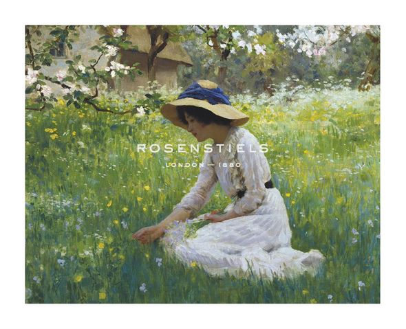 Arthur Hacker Hand Numbered Limited Edition Print on Paper :"A Girl Picking Flowers"