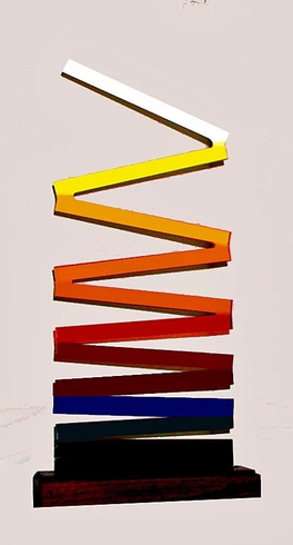 Arthur Secunda Enameled Steel Sculpture:"RISING UP"