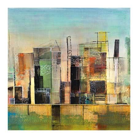Asha Menghrajani Open Edition Canvas Giclee :"Golden City 1" Asha Menghrajani Open Edition Canvas Giclee :"Golden City 1"