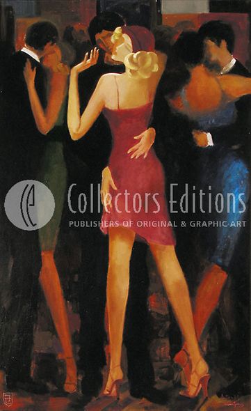 Atvandil Limited Edition Embelleshed Giclee on Canvas :"Seductive Embrace"