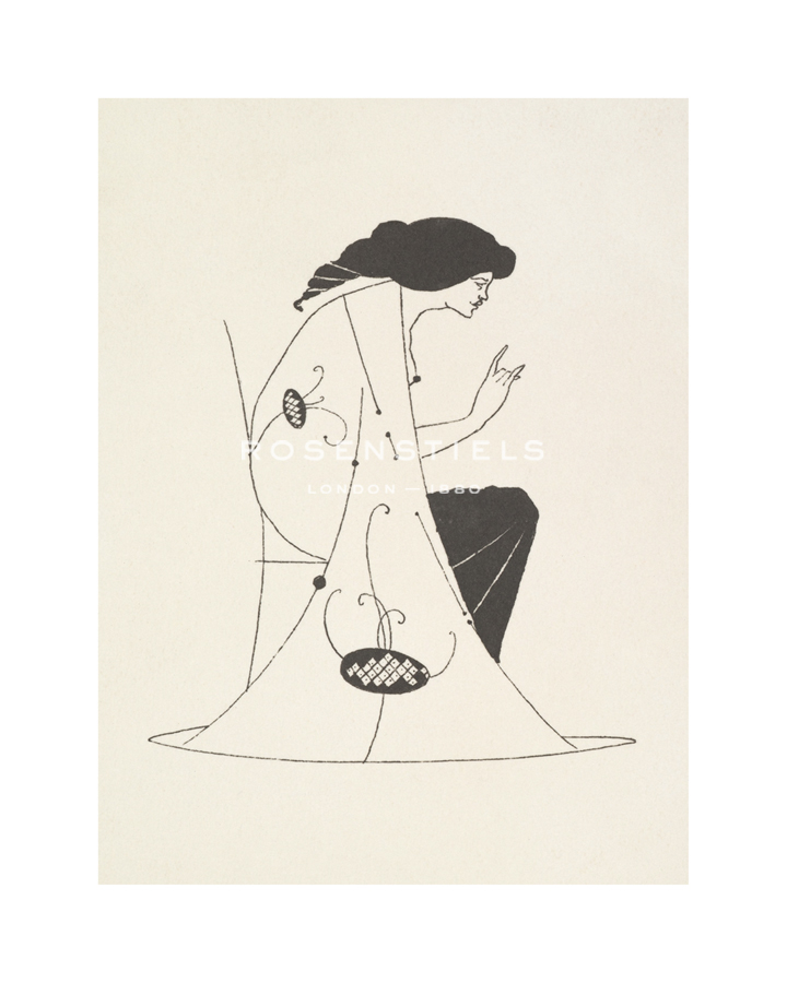 Aubrey Beardsley Hand Numbered Limited Edition Print on Paper :"Vignette from Bon-Mots of Smith and Sheridan, 1893 - Assise"