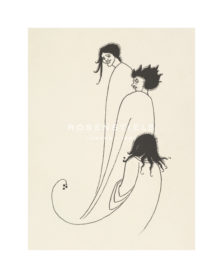 Aubrey Beardsley Hand Numbered Limited Edition Print on Paper :"Vignette from Bon-Mots of Smith and Sheridan, 1893 - Trois"
