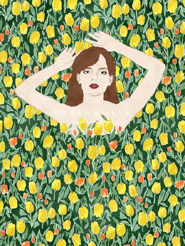 Aurora Bell 30 x 40 in. Open Giclee Canvas:"Flower Bed - Tulip"