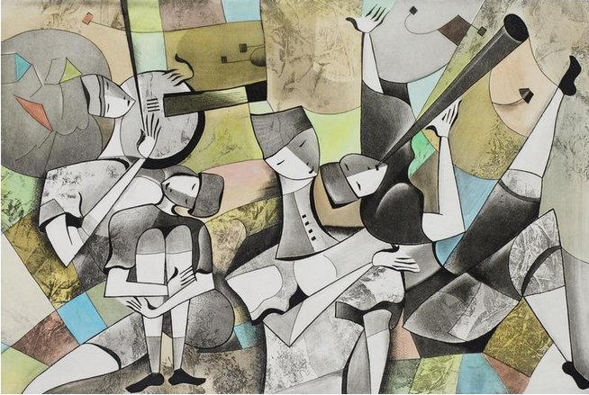 David Schluss Limited Edition Hand-Colored Etchings on Paper:"Memories Together"