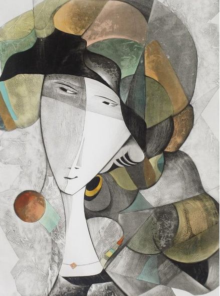 David Schluss Limited Edition Hand-Colored Etchings on Paper:"Waiting for You"