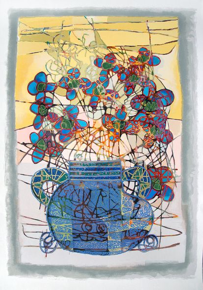 Avi Ben-Simhon Hand Signed and Numbered Limited Edition Serigraph on Paper:"Dream Blossom"