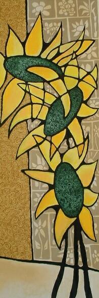 Avi Ben-Simhon Hand Signed and Numbered Limited Edition Serigraph on Paper: " Sunflower Ecstasy "